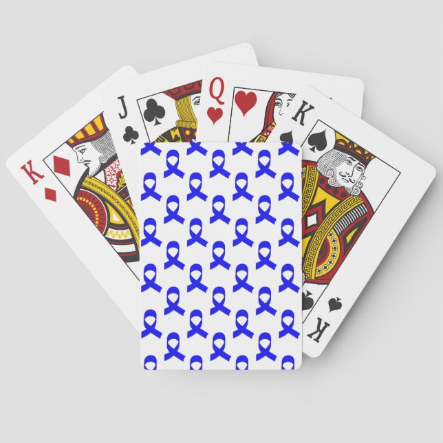 Blue Ribbon Pattern Playing Cards (Back)