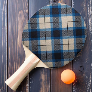 Blue Ribbon Plaid Ping Pong Paddle