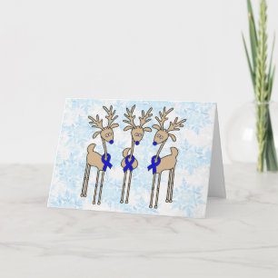 Blue Ribbon Reindeer Holiday Card