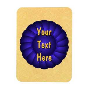 Blue Ribbon Rosette to Personalize Magnet