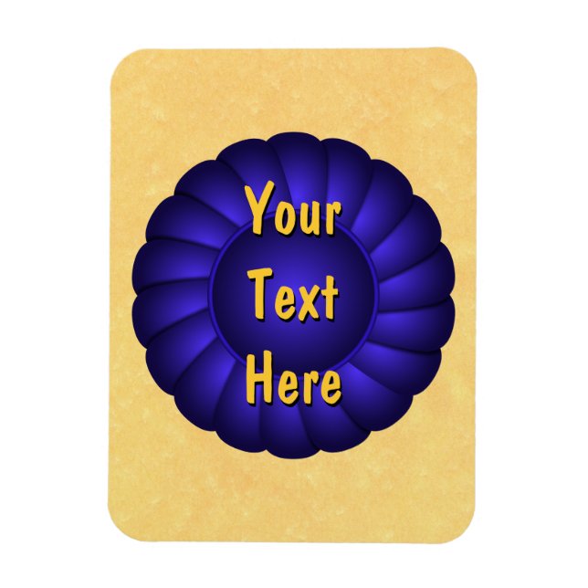 Blue Ribbon Rosette to Personalize Magnet (Vertical)