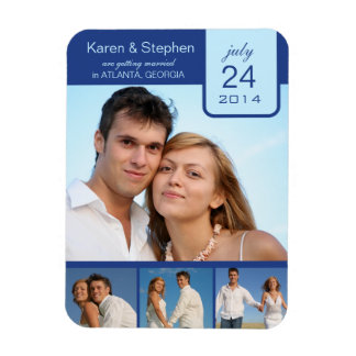 Blue ribbon save the date magnet