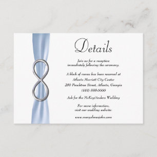 Blue Ribbon Silver Infinity Wedding Details Enclosure Card