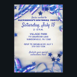 Blue Ribbon & Stars Confetti 16th Birthday Party Invitation<br><div class="desc">Celebrate his sixteenth birthday in style with these fun and festive birthday party invitations. These birthday party invites feature a silver number sixteen shaped helium balloons graphic and festive blue confetti. Easily personalize these 16th birthday invites with your name and party details using the fill in the blank template fields....</div>