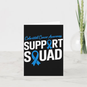 Blue ribbon support squad for colourectal cancer card