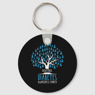 Blue Ribbon Tree - T1D Diabetes Awareness Keychain