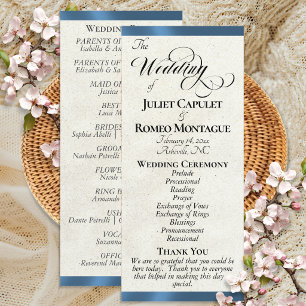 Blue Ribbon Wedding Program