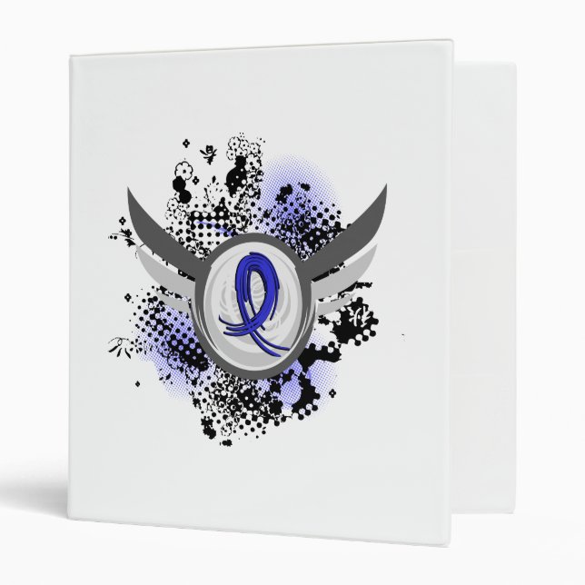 Blue Ribbon With Wings Arthritis Binder (Front/Inside)