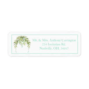 Blue Ribbons Floral Elegant Return Address Label