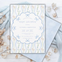 Blue Ribbons Lamb Vintage Baby Shower