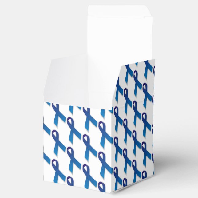 Blue Ribbons Pattern Favor Box (Opened)