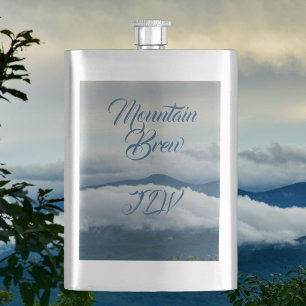 Blue Ridge Mountains Customizable Mountain Brew Hip Flask