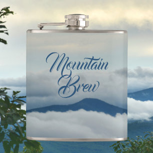 Blue Ridge Mountains Customizable Mountain Brew Hip Flask