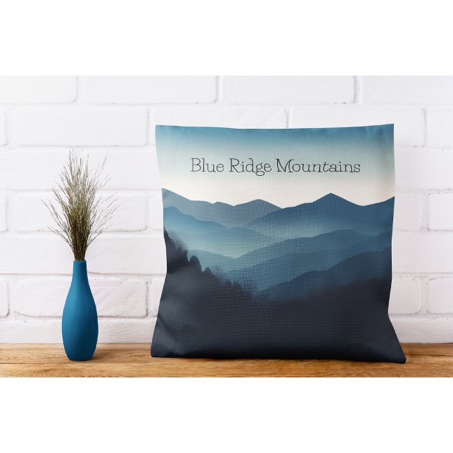 Blue Ridge Mountains, customizable Throw Pillow (Creator Uploaded)