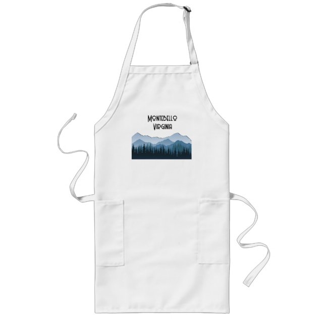 Blue Ridge Mountains, Montebello customizable Long Apron (Front)
