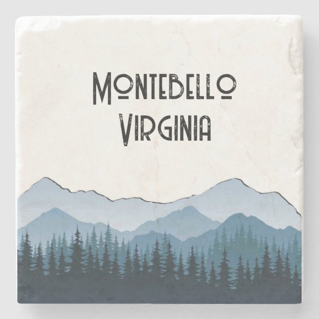 Blue Ridge Mountains, Montebello customizable Stone Coaster (Front)