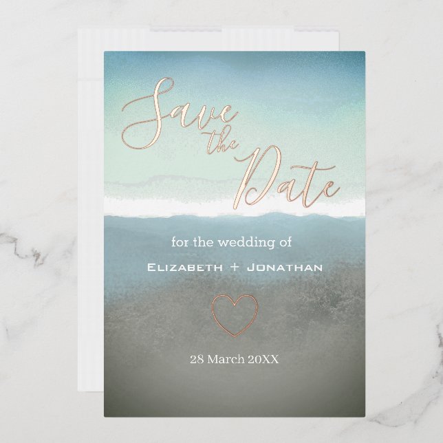 Blue Ridge Mountains Save The Date Rose Gold (Envelope)
