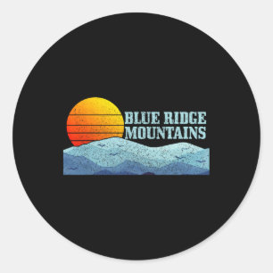 Blue Ridge Mountains Vintage Hiking Camping Gift Classic Round Sticker