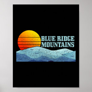 Blue Ridge Mountains Vintage Hiking Camping Gift Poster