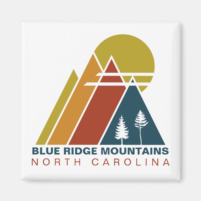 Blue Ridge Mountains Vintage Sunset Souvenir 60s Magnet (Front)