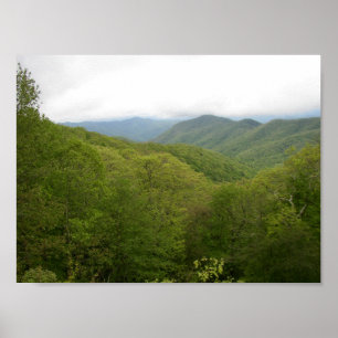 Blue Ridge Mtns seen from Blue Ridge Parkway, NC Poster