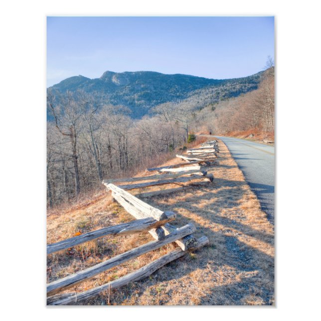 Blue Ridge Parkway and Grandfather Mountain Photo Print (Front)