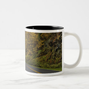 Blue Ridge Parkway curving through autumn colours Two-Tone Coffee Mug