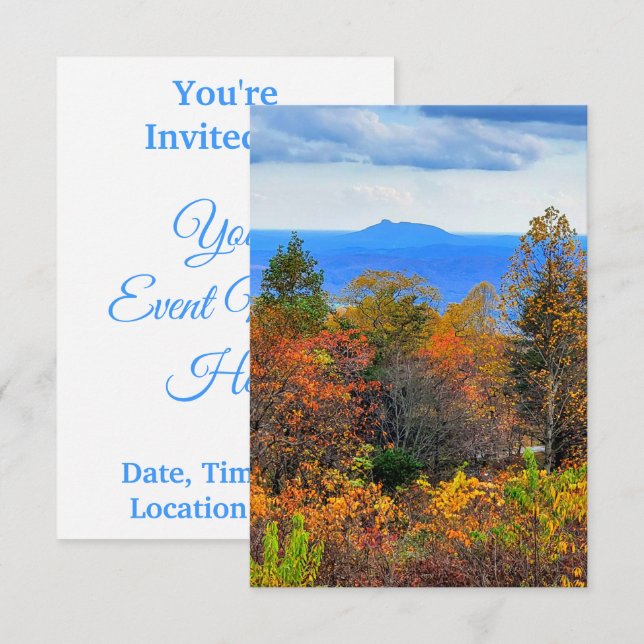 Blue Ridge Parkway Fall Overlook of Pilot Mountain Invitation (Front/Back)