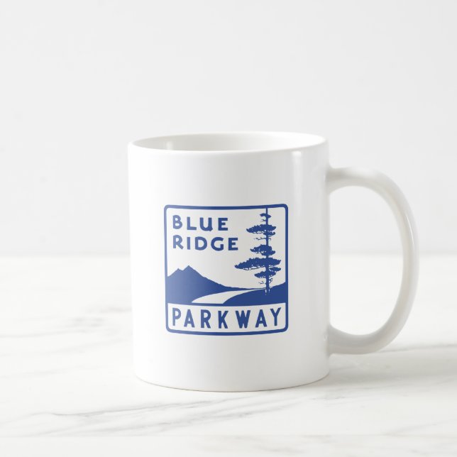 Blue Ridge Parkway Highway Road Trip Retro Coffee Mug (Right)