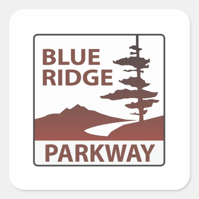Blue Ridge Parkway Highway Road Trip Square Sticker (Front)