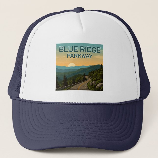 Blue Ridge Parkway Landscape Trucker Hat (Front)