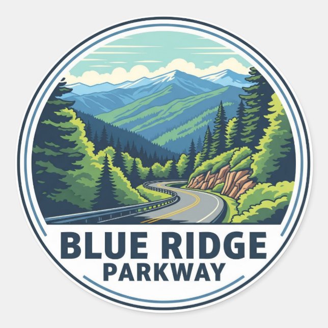 Blue Ridge Parkway Travel Classic Round Sticker (Front)