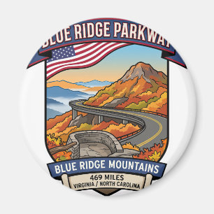 Blue Ridge Parkway USA Scenic Mountain Road Magnet