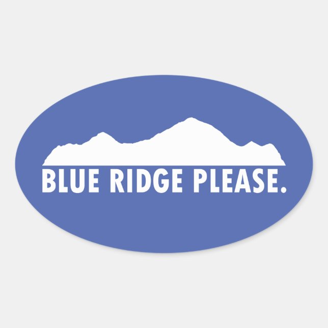 Blue Ridge Please Oval Sticker (Front)