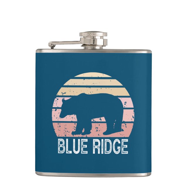Blue Ridge Retro Bear Hip Flask (Front)