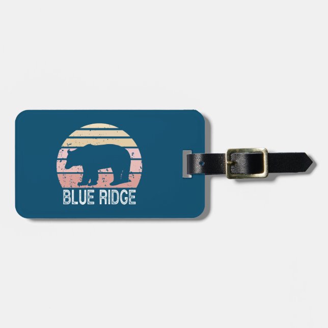 Blue Ridge Retro Bear Luggage Tag (Front Horizontal)