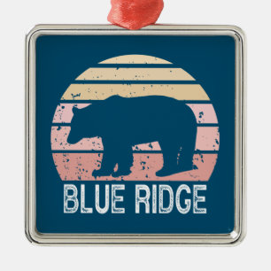 Blue Ridge Retro Bear Metal Ornament