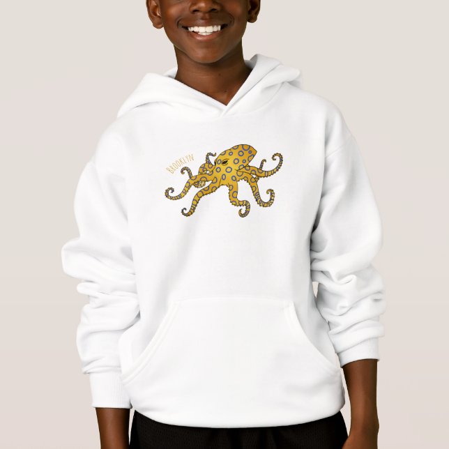 Blue-ringed octopus cartoon illustration (Front)