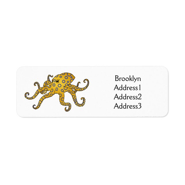 Blue-ringed octopus cartoon illustration (Front)