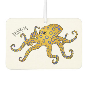 Blue-ringed octopus cartoon illustration air freshener
