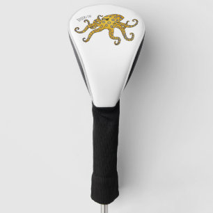Blue-ringed octopus cartoon illustration golf head cover