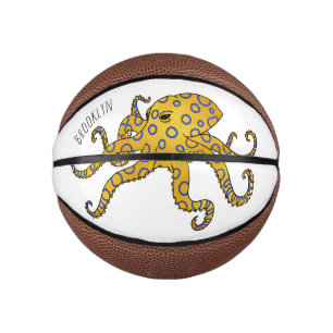 Blue-ringed octopus cartoon illustration  mini basketball