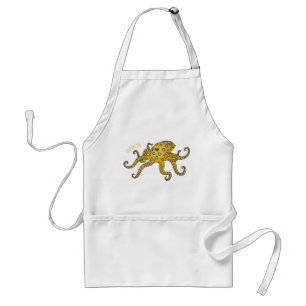 Blue-ringed octopus cartoon illustration standard apron