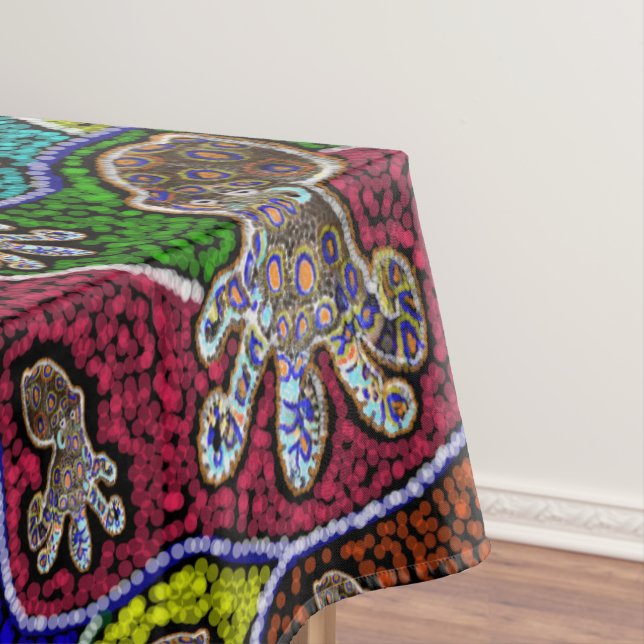 Blue Ringed Octopus Dot Art, Tablecloth (In Situ)