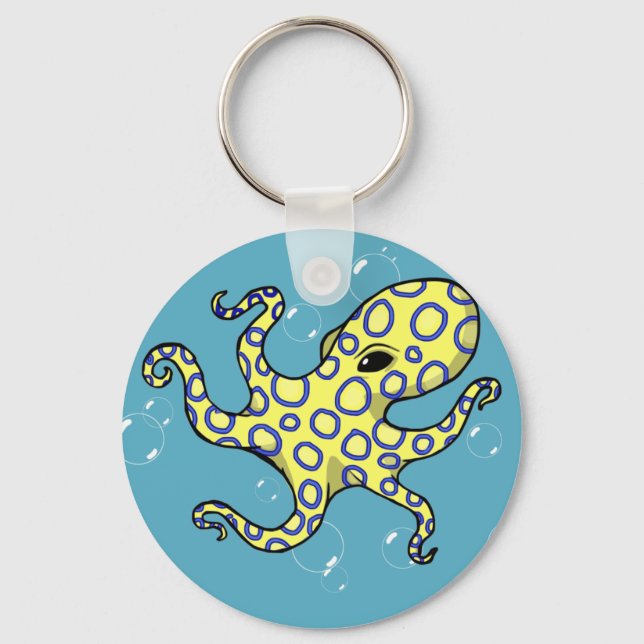Blue Ringed Octopus Keychain (Front)