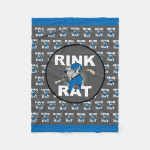 Blue Rink Rat Hockey Fleece Blanket