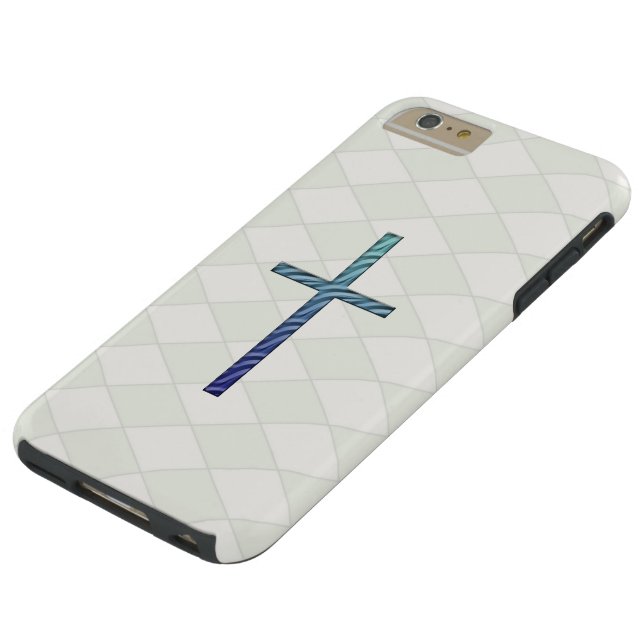 Blue Rippled Cross-Religious Case-Mate iPhone Case (Top)