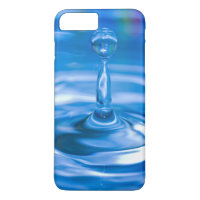 blue rippled water with droplet
