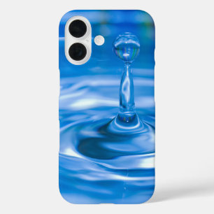 blue rippled water with droplet iPhone 16 case