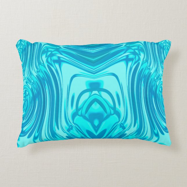 ~ BLUE RIPPLES ~ Fractal Design ~ Accent Pillow (Front)
